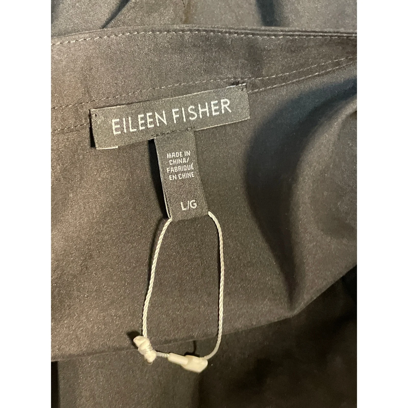 Eileen Fisher Womens Black Tencel Long Sleeve Open Front Blazer Coat Jacket Sz L - Image 4