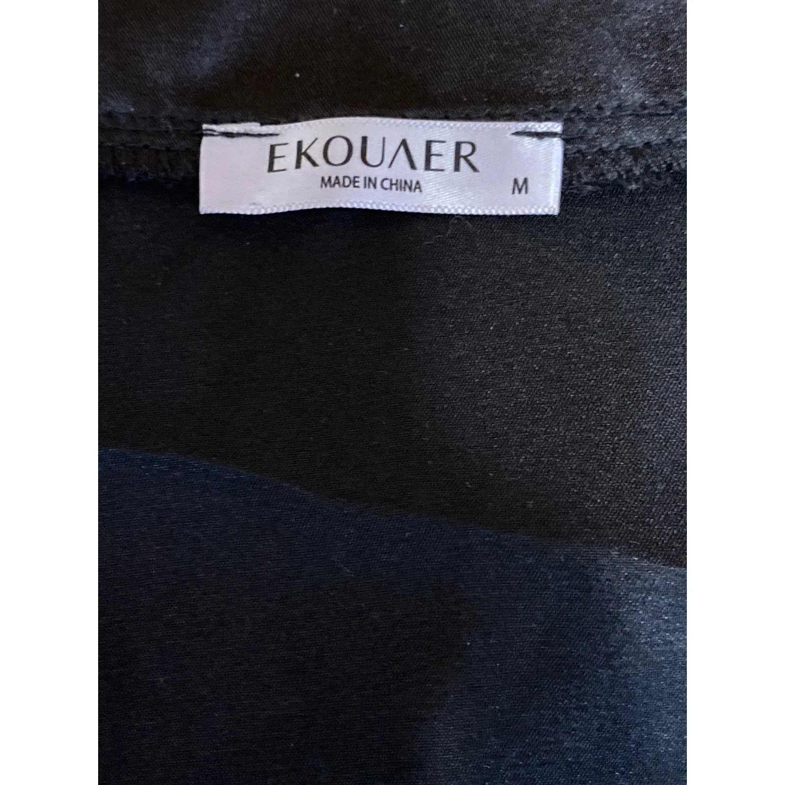 Ekouaer Women's Black Silky Satin Short Sleeve Wide Leg Loungewear Pajama Set M - Image 3