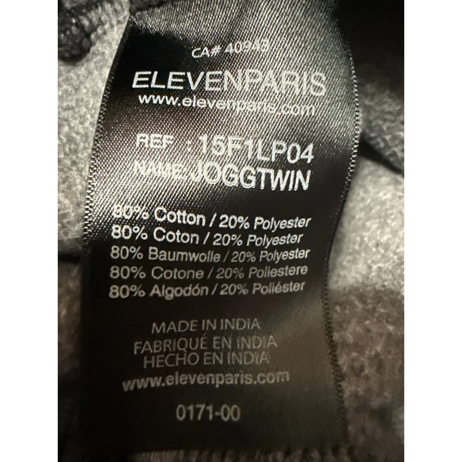 Eleven Paris Black Elastic Waist Drawstring Tapered Leg Trousers Joggers Pants S - Image 5