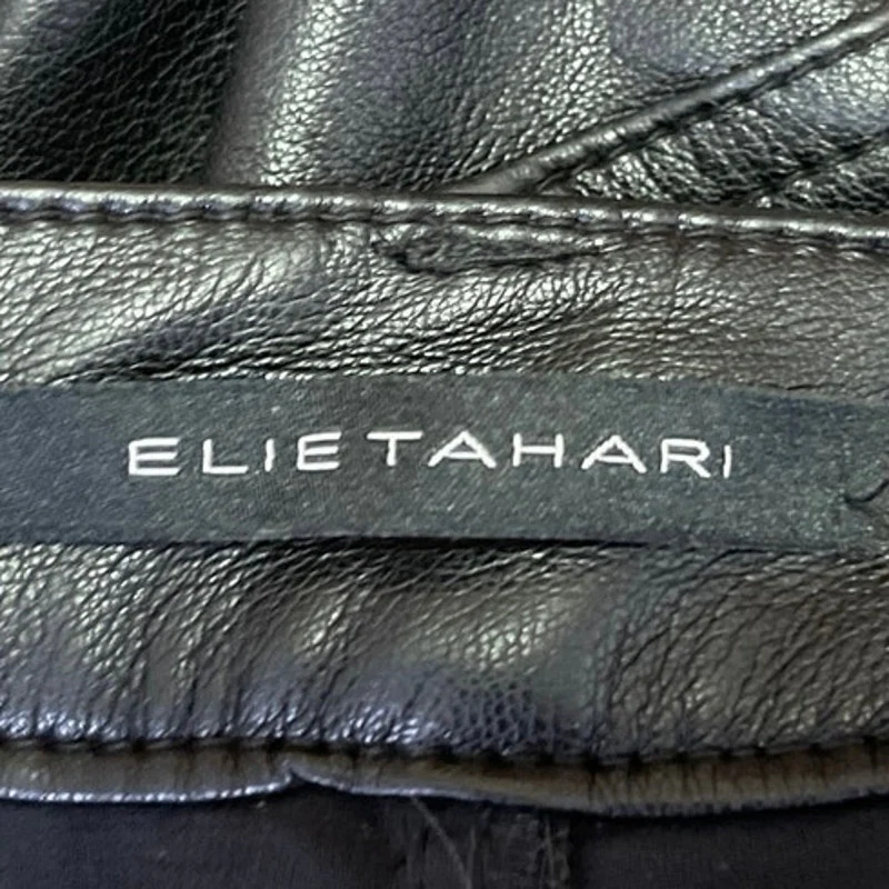 Elie Tahari Womens Black Faux Leather Straight Leg High Rise Ankle Pants Size 29 - Image 4