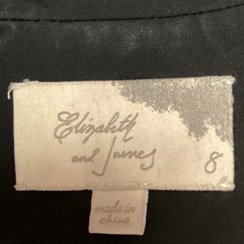 Elizabeth and James Womens Black 3/4 Sleeve One Button Blazer Coat Jacket Size 8 - Image 3