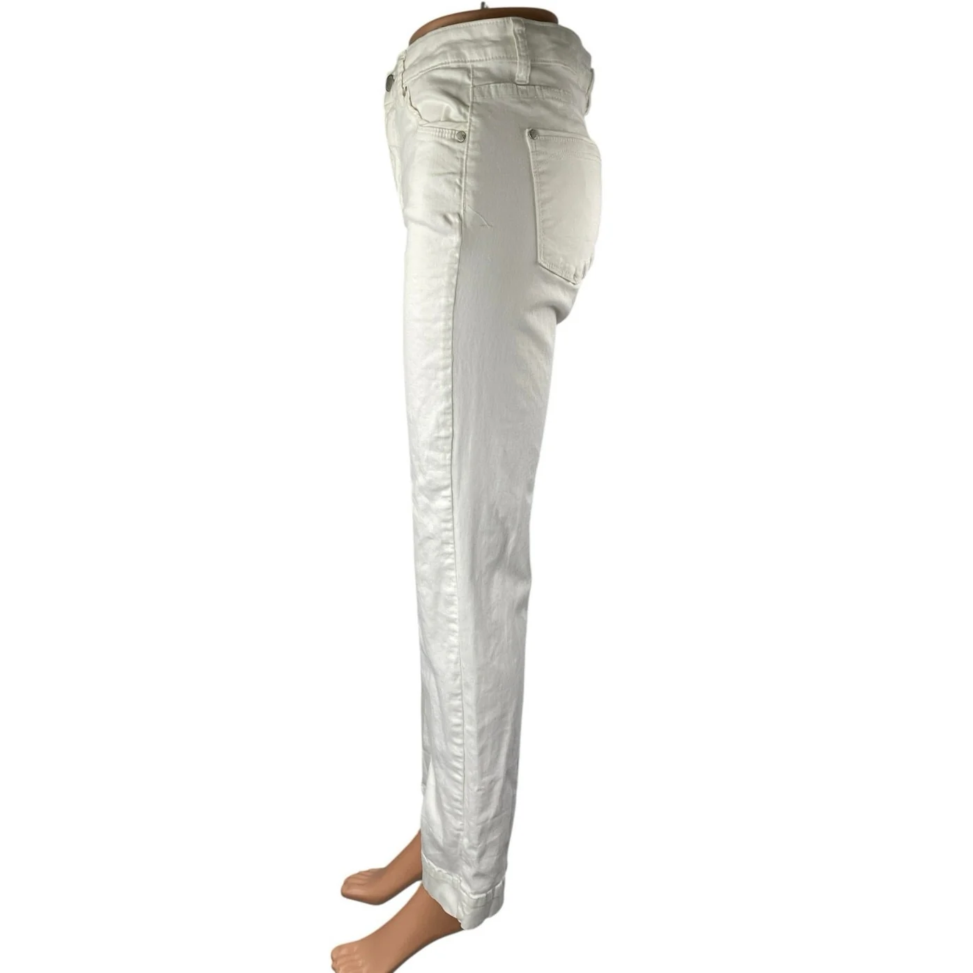 Elle Jeans Curves Women's White High Waisted Bootcut Flared Pants Denim Jeans 40 - Image 2