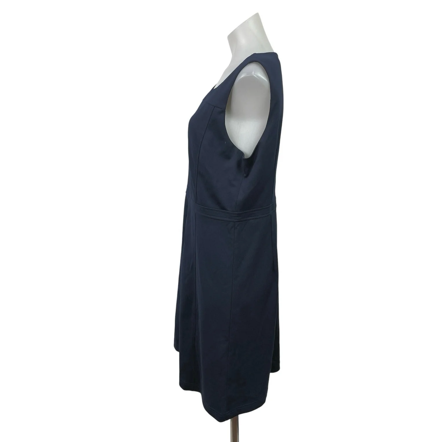Elle Women's Blue Sleeveless Midi Tank Athletic A-Line Shift Sheath Dress Size L - Image 2