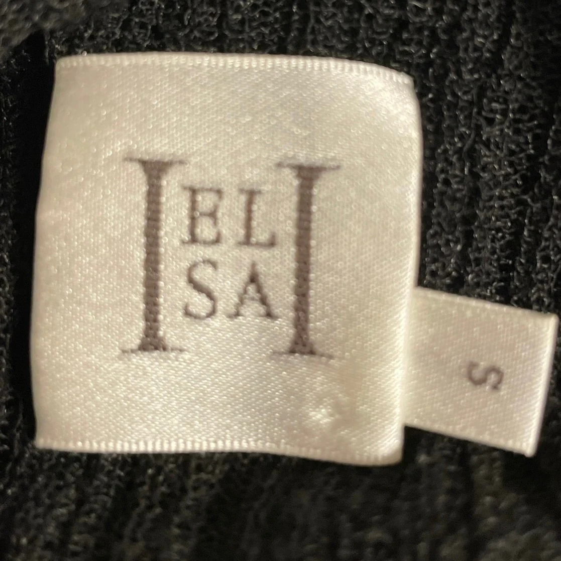 Elsa II Black Long Sleeve Mock Neck Sheer Mesh Ribbed Bandeau Slit Blouse Top S - Image 4