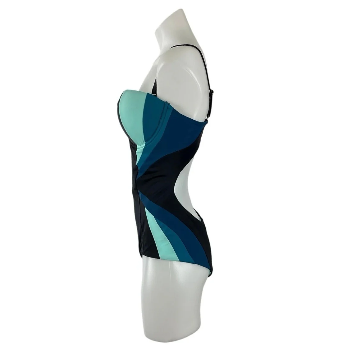 Emily Hsu Women Color Block Sleeveless Sweetheart Neck One Piece Tank Swimwear M - Image 3