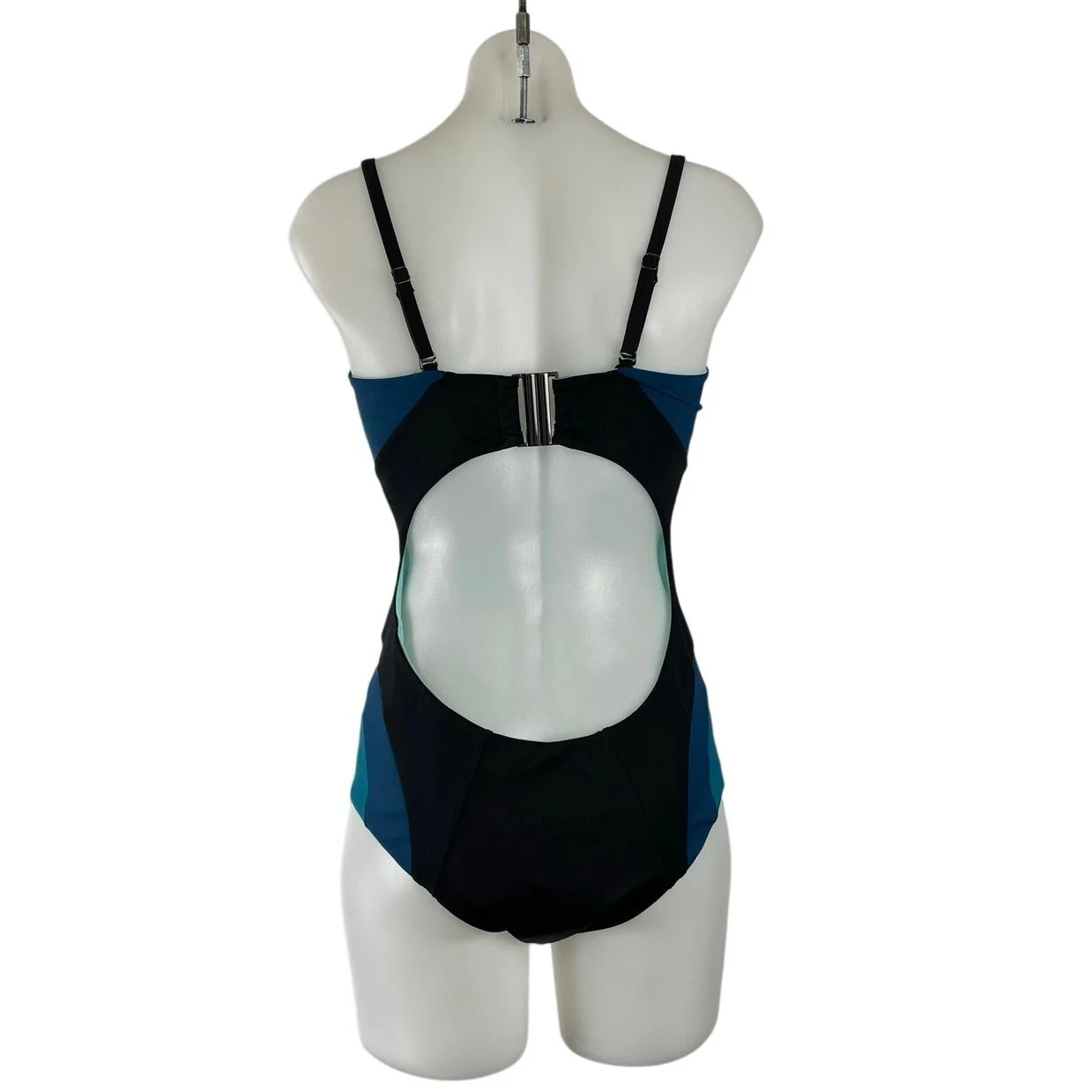 Emily Hsu Women Color Block Sleeveless Sweetheart Neck One Piece Tank Swimwear M - Image 4