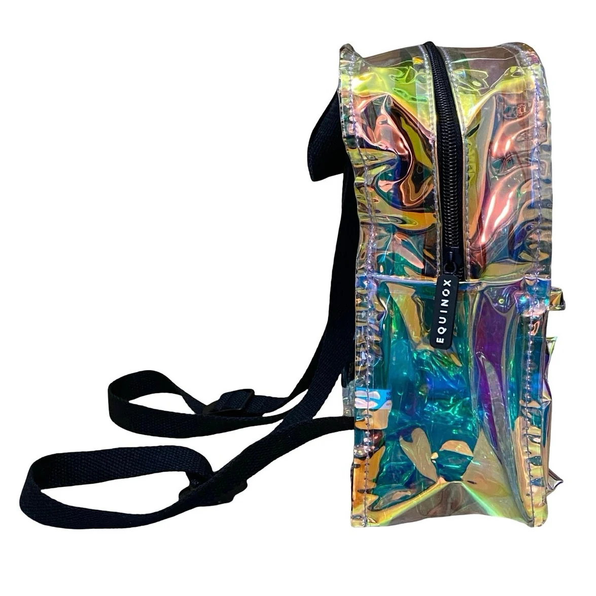 Equinox Women's Metallic Transparent Hologram Iridescent Waterproof Backpack OS - Image 2