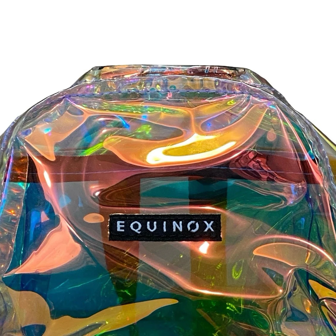 Equinox Women's Metallic Transparent Hologram Iridescent Waterproof Backpack OS - Image 5