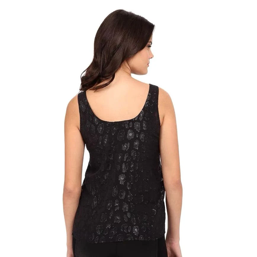 Equipment $158 Kaylen Black Silk Animal Leopard Print Sleeveless Tank Top Sz XS - Image 6