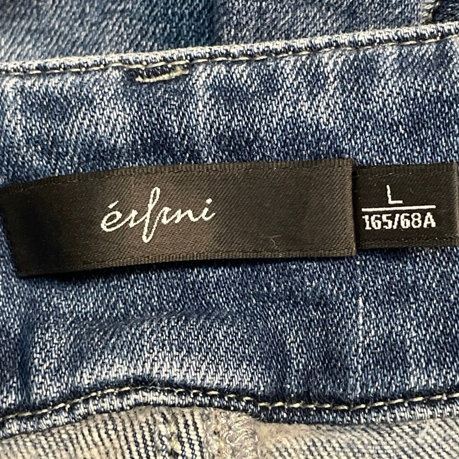 Erfini Womens Blue Medium Wash High Waisted Tapered Leg Denim Jeans Pants Size L - Image 4