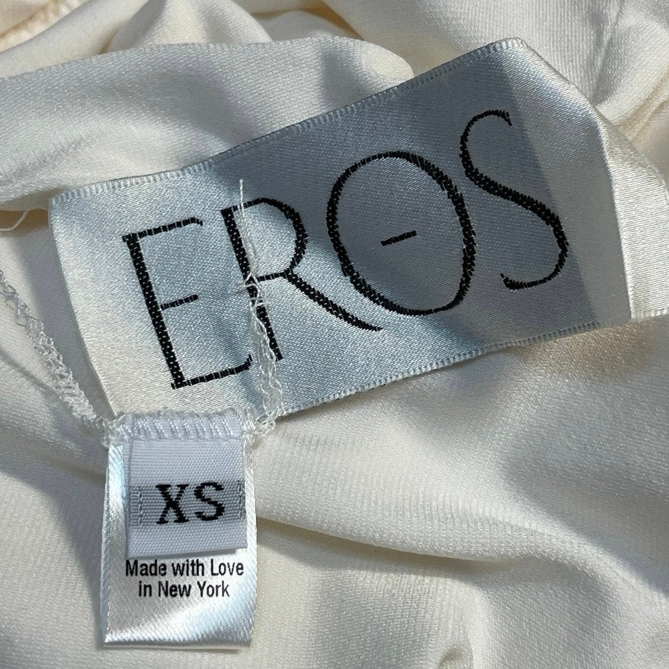 Eros Beige Strappy Cross Over Halter Neck Sleeveless Cropped Wrap Blouse Top XS - Image 4
