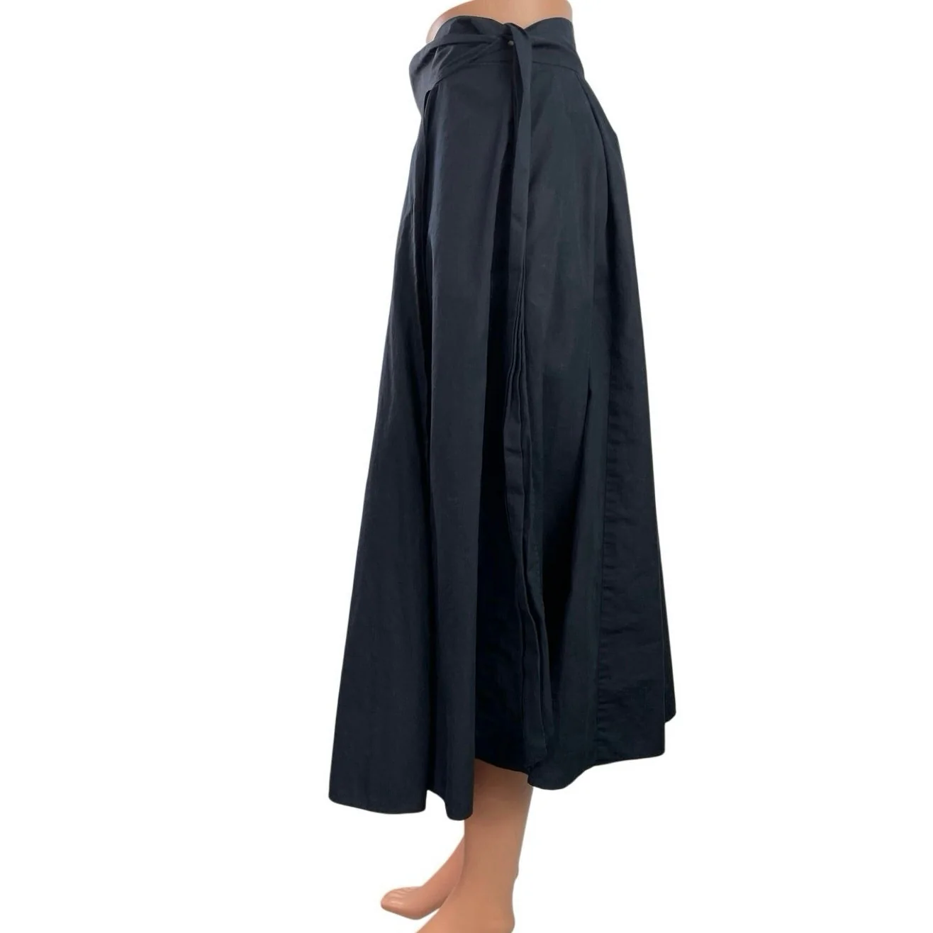 Escada Women's Black Wrap High Waist Ruffles Midi Maxi Flared A-Line Skirt 36 - Image 2