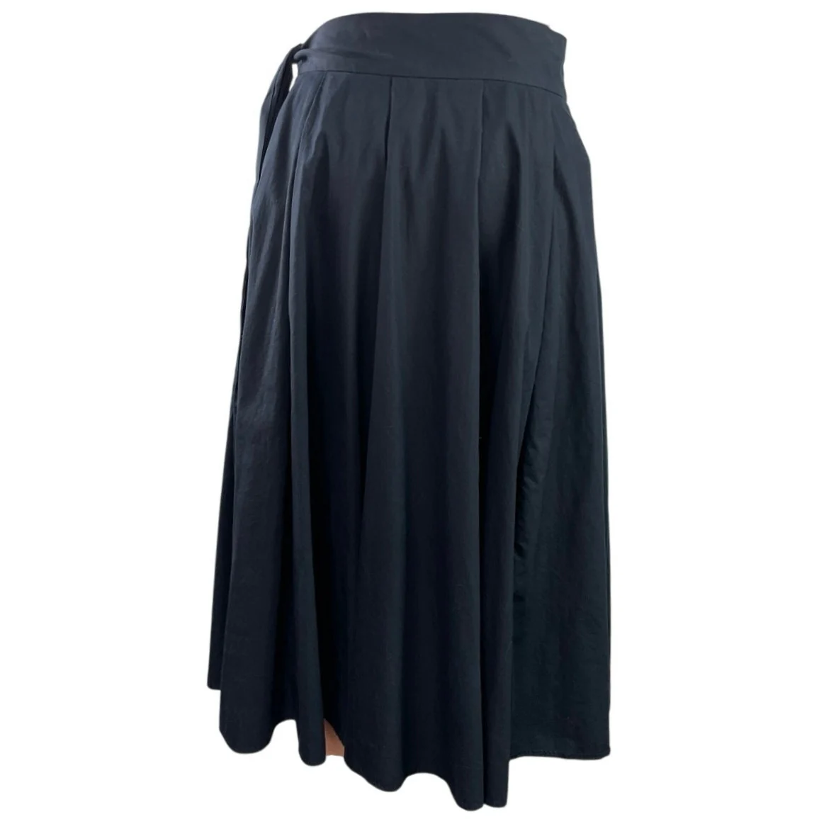 Escada Women's Black Wrap High Waist Ruffles Midi Maxi Flared A-Line Skirt 36 - Image 3