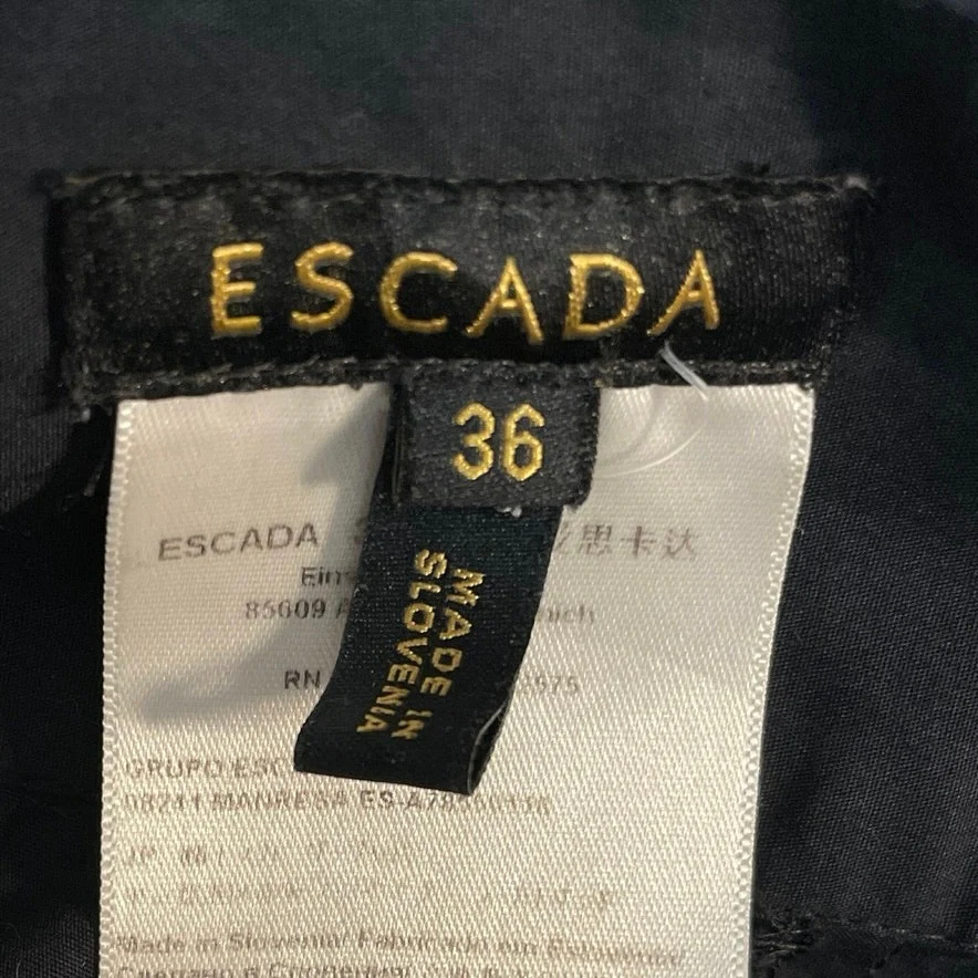 Escada Women's Black Wrap High Waist Ruffles Midi Maxi Flared A-Line Skirt 36 - Image 4