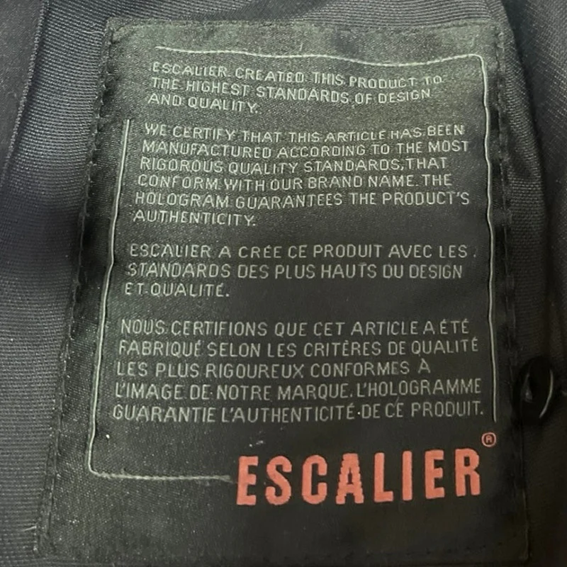 Escalier Black Duck Down Quilted Full Zip Snap Button Puffer Parka Coat Jacket M - Image 4