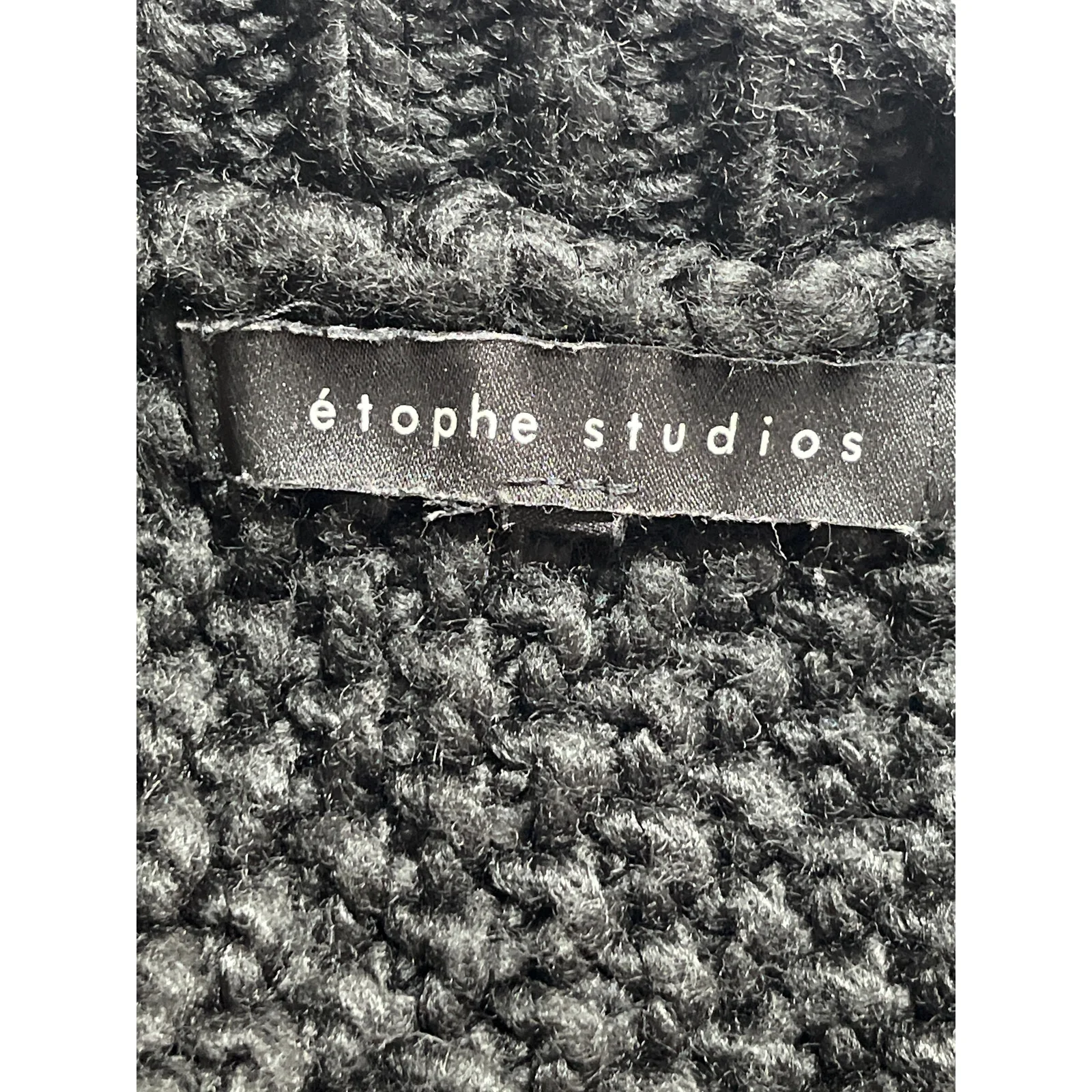 Etophe Studios Women's Black Long Sleeve V Neck Knit Pullover Sweater Top XL - Image 6