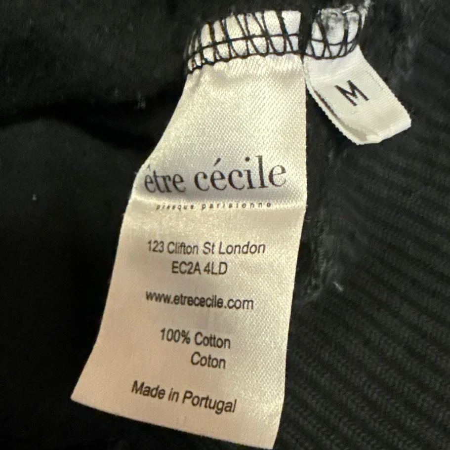 Etre Cecile Black Gold Metallic Logo Long Sleeve Pullover Sweatshirt Top Size M - Image 5