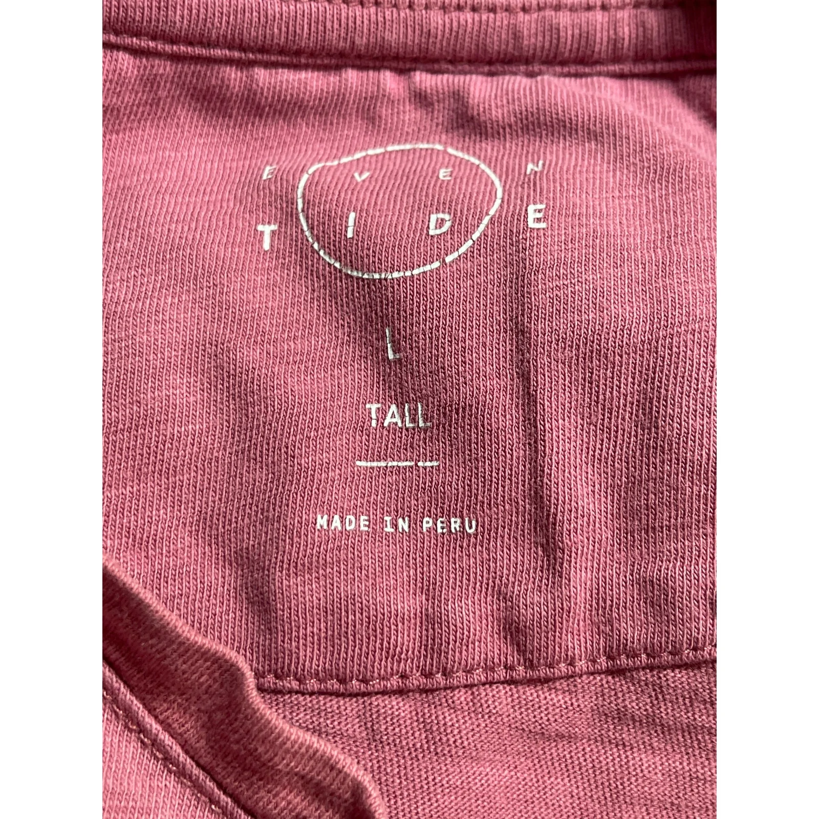 Even Tide Men's Pink Short Sleeve Crew Neck Pocket T Shirt Tee Top Size L Tall - Image 3