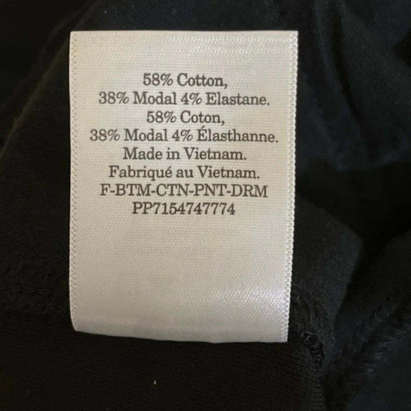 Everlane Black High Rise Drawstring Straight Leg Cropped Trouser Pants Size M - Image 5