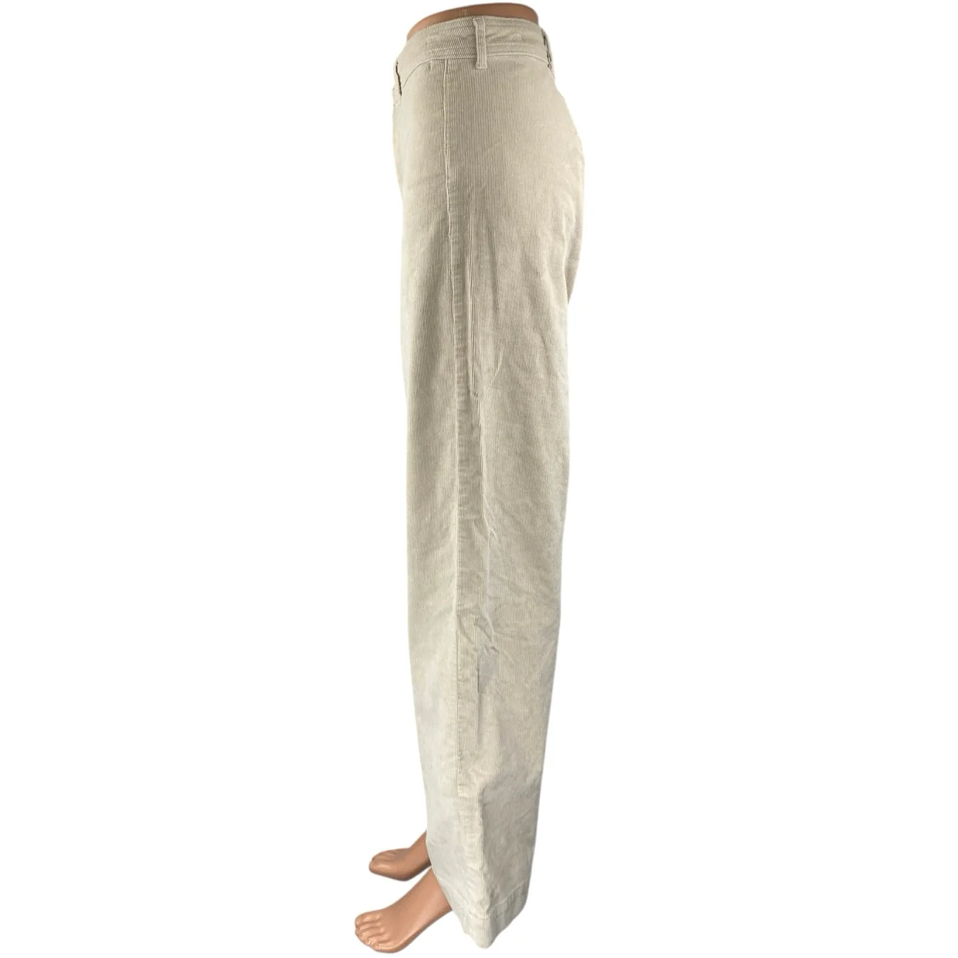 Everlane Cream White Corduroy Wide Leg High Waisted Baggy Trousers Dress Pants 8 - Image 2