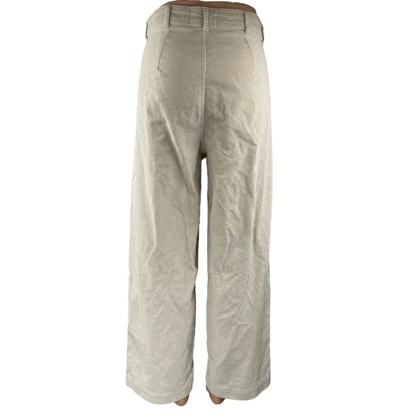 Everlane Cream White Corduroy Wide Leg High Waisted Baggy Trousers Dress Pants 8 - Image 3
