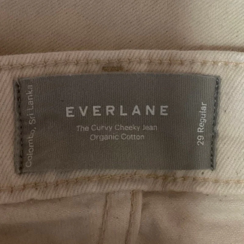 Everlane Curvy Cheeky White Organic Cotton High Rise Flare Ankle Denim Jeans 29 - Image 4