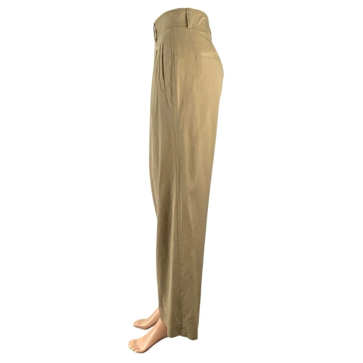 Everlane Khaki High Rise Pleated Baggy Palazzo Wide Leg Trousers Dress Pants 00S - Image 3
