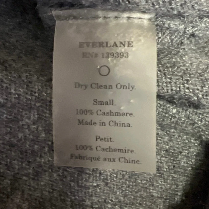 Everlane Men's Gray Cashmere Knit V-neck Long Sleeve Pullover Sweater Top Size S - Image 4