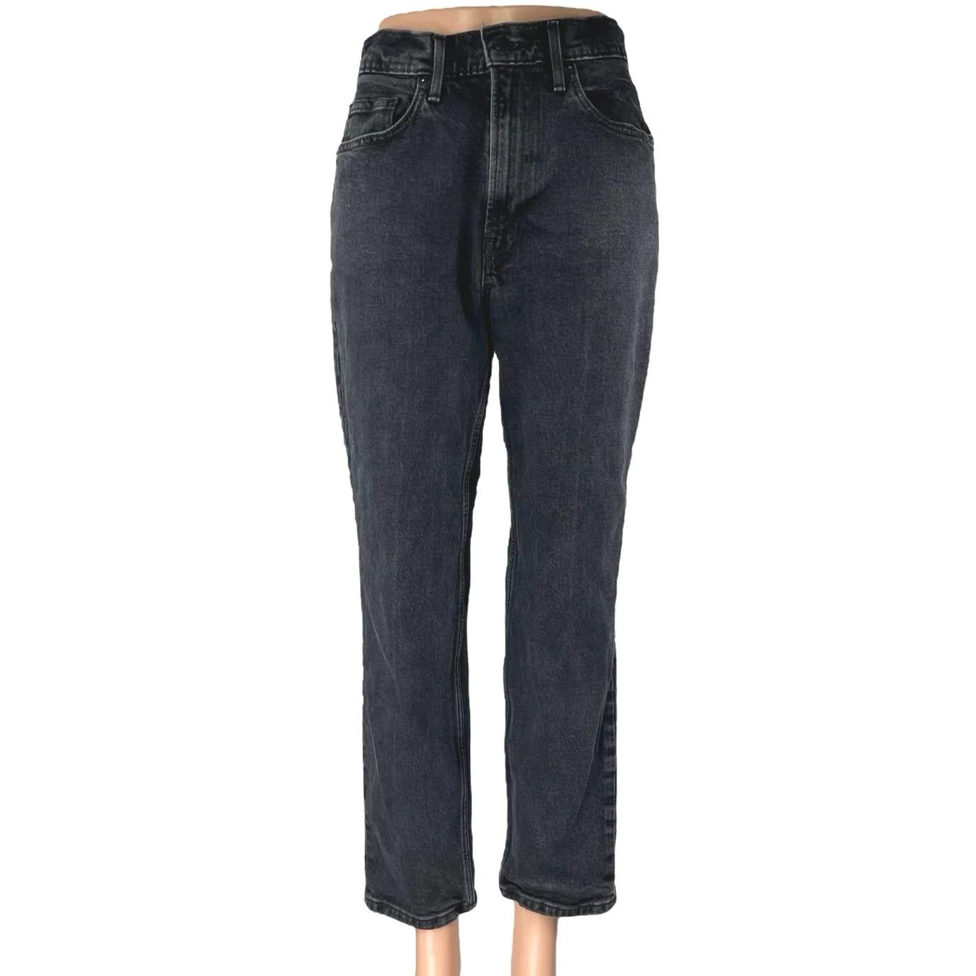 Everlane Original Cheeky Black Organic Cotton Straight High Waist Denim Jeans 29