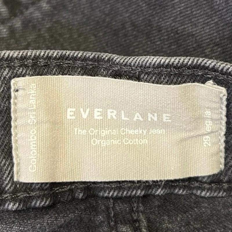 Everlane Original Cheeky Black Organic Cotton Straight High Waist Denim Jeans 29 - Image 4