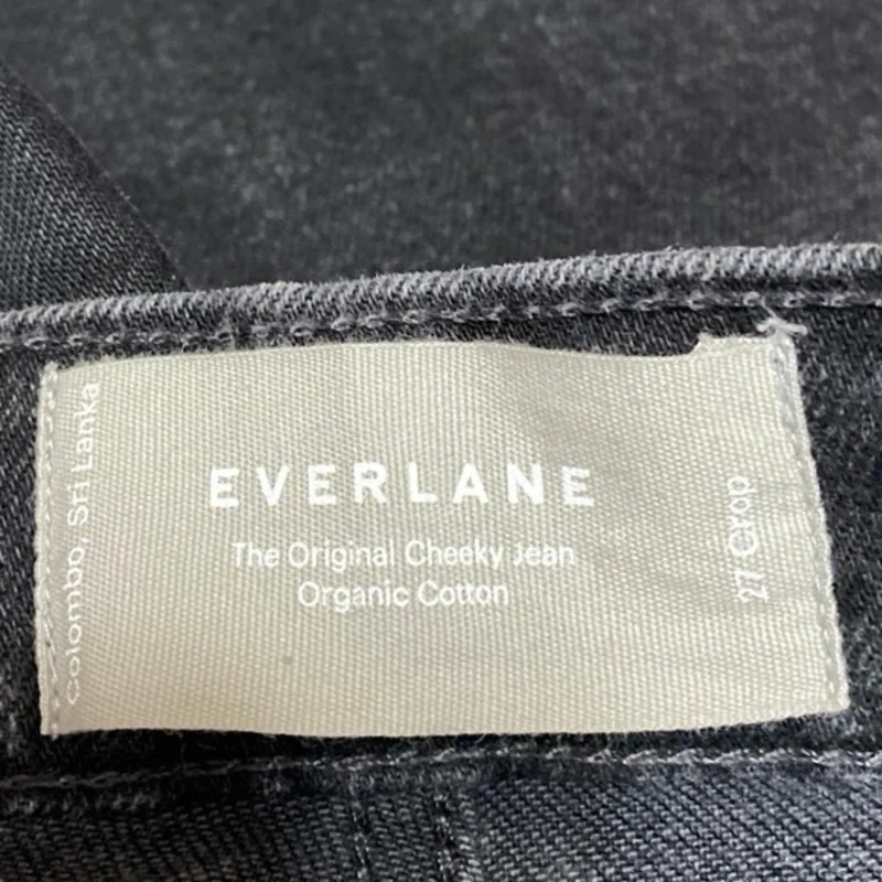 Everlane Original Cheeky Women's Black Straight High Waist Denim Jeans Pants 27 - Image 4