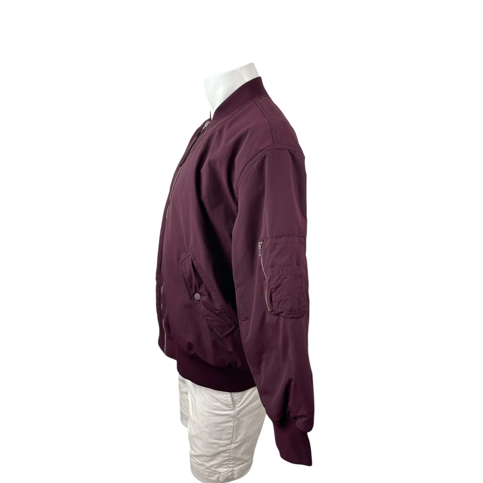 Everlane ReNew Oversized Purple Long Sleeve Windbreaker Bomber Coat Jacket Sz L - Image 3