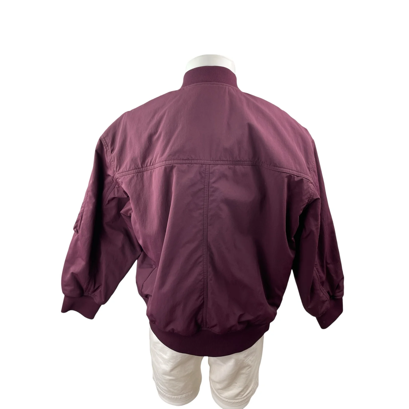 Everlane ReNew Oversized Purple Long Sleeve Windbreaker Bomber Coat Jacket Sz L - Image 4