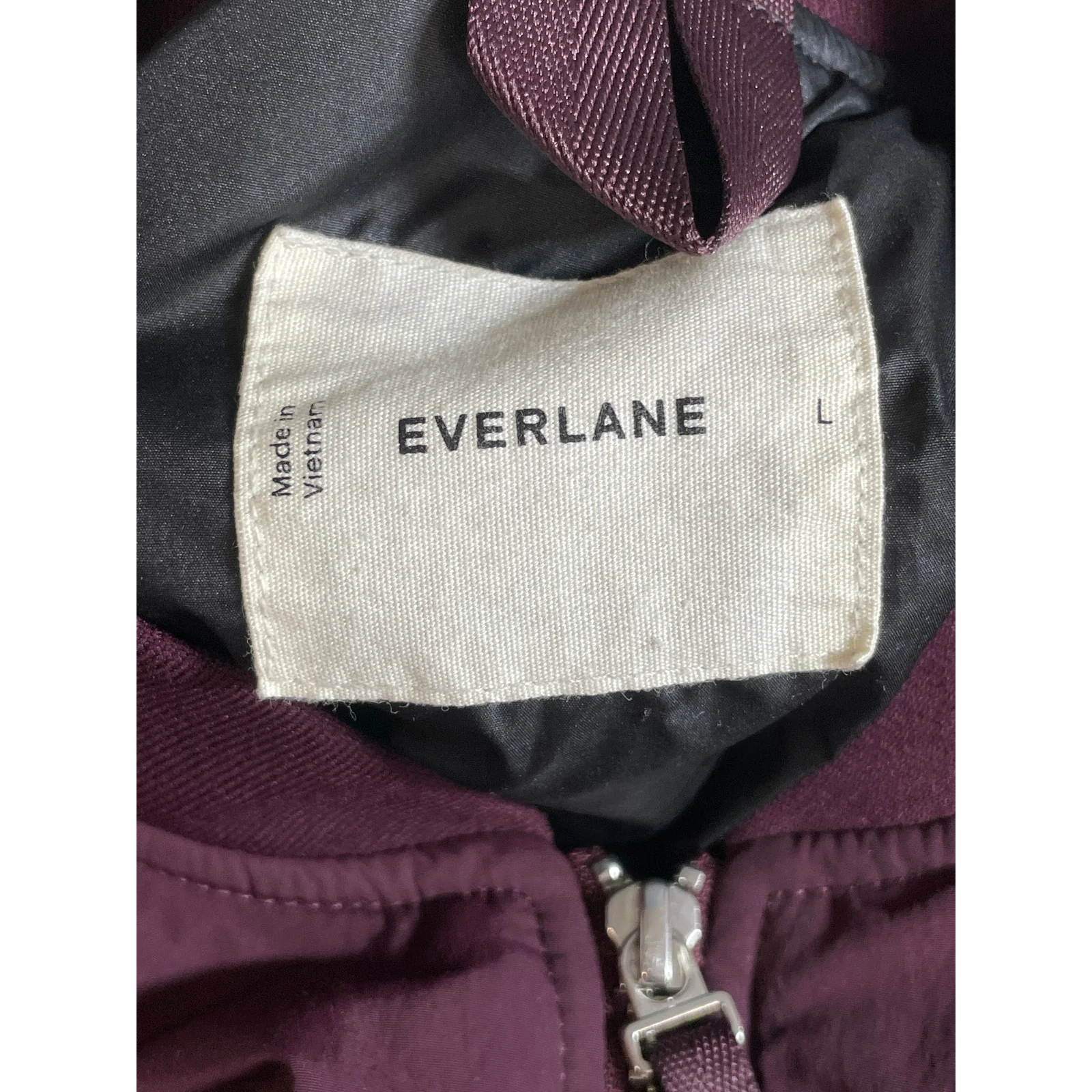 Everlane ReNew Oversized Purple Long Sleeve Windbreaker Bomber Coat Jacket Sz L - Image 5