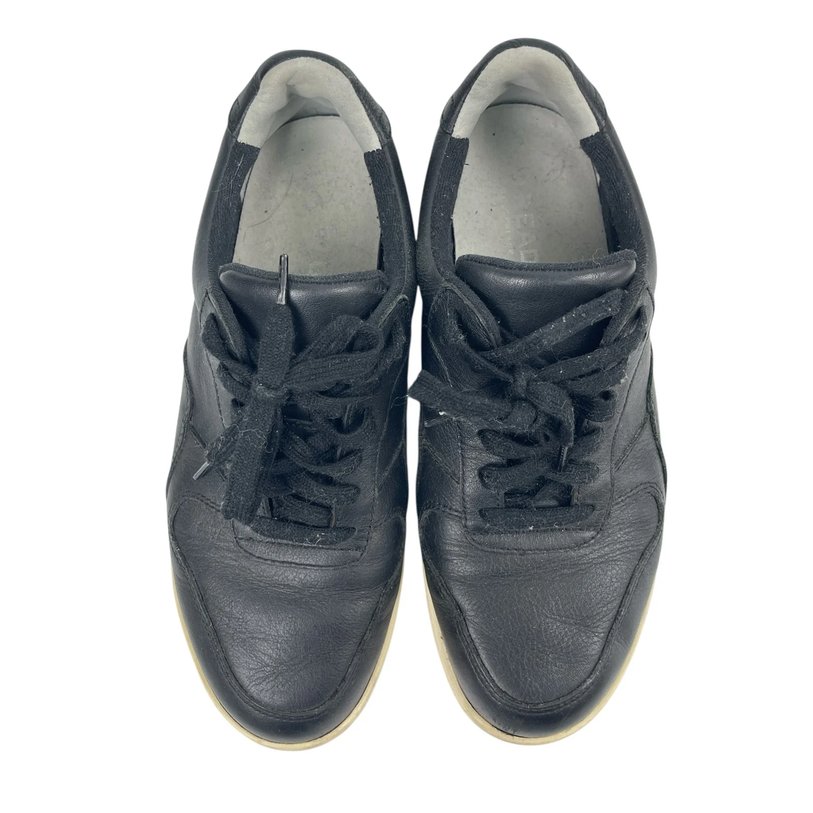 Everlane The Court Unisex Black Leather Lace Up Low Top Sneakers Shoes W-8 M-6 - Image 2