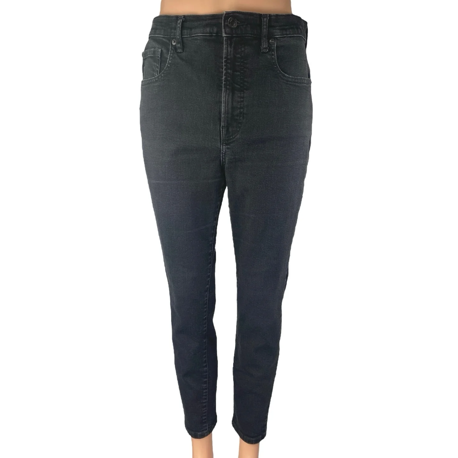 Everlane The High Rise Skinny Women's Black Cropped Casual Denim Jeans Size 31