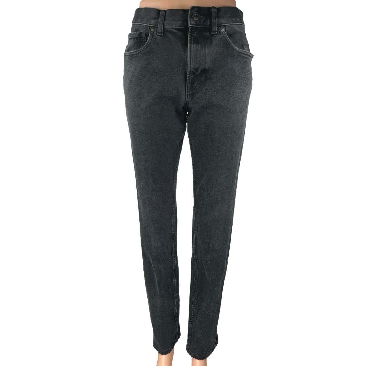 Everlane Uniform Women's Black High Waisted Straight Skinny Denim Jeans Pants 31
