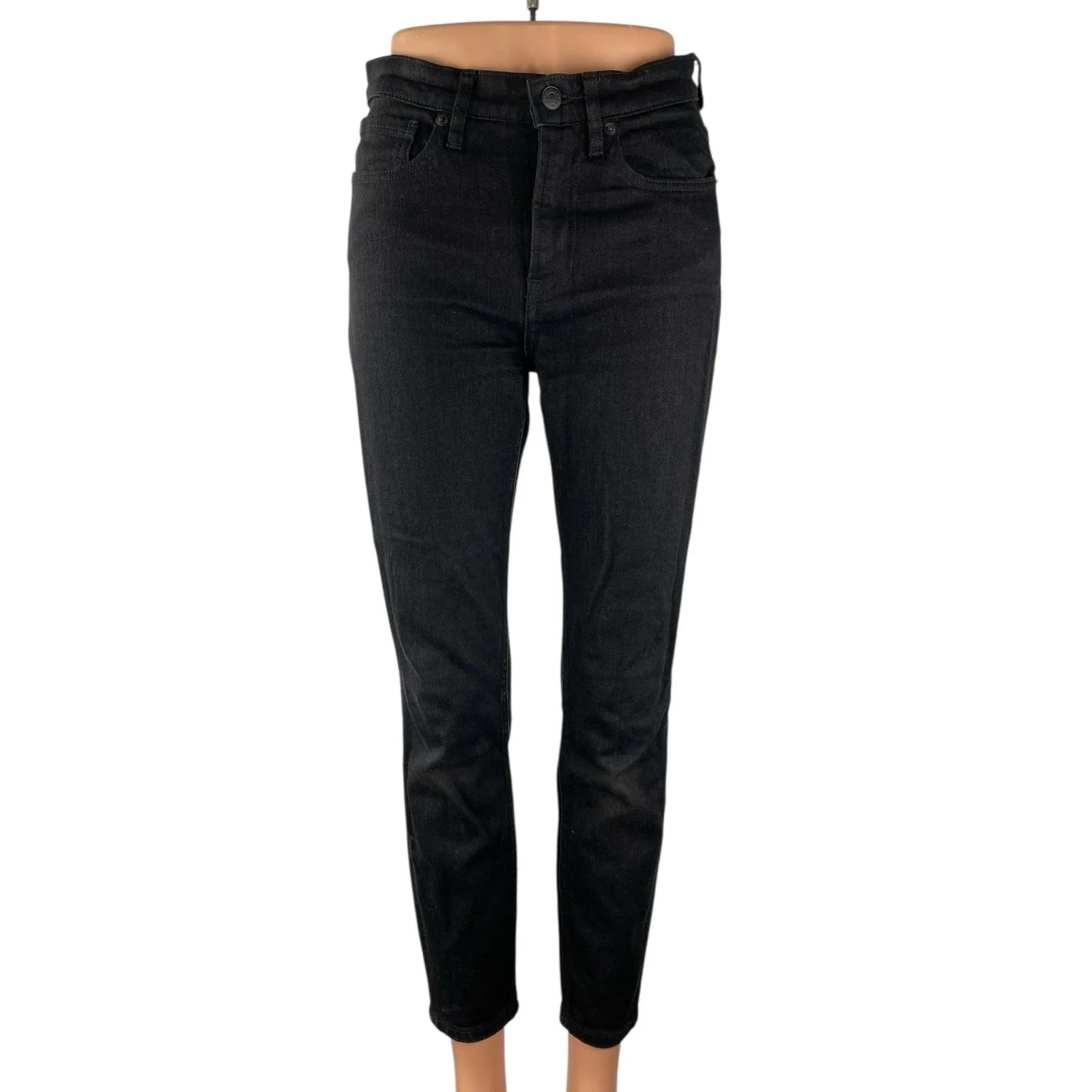Everlane Women's Black High Rise Cropped Skinny Denim Jeggings Jeans Pants Sz 26