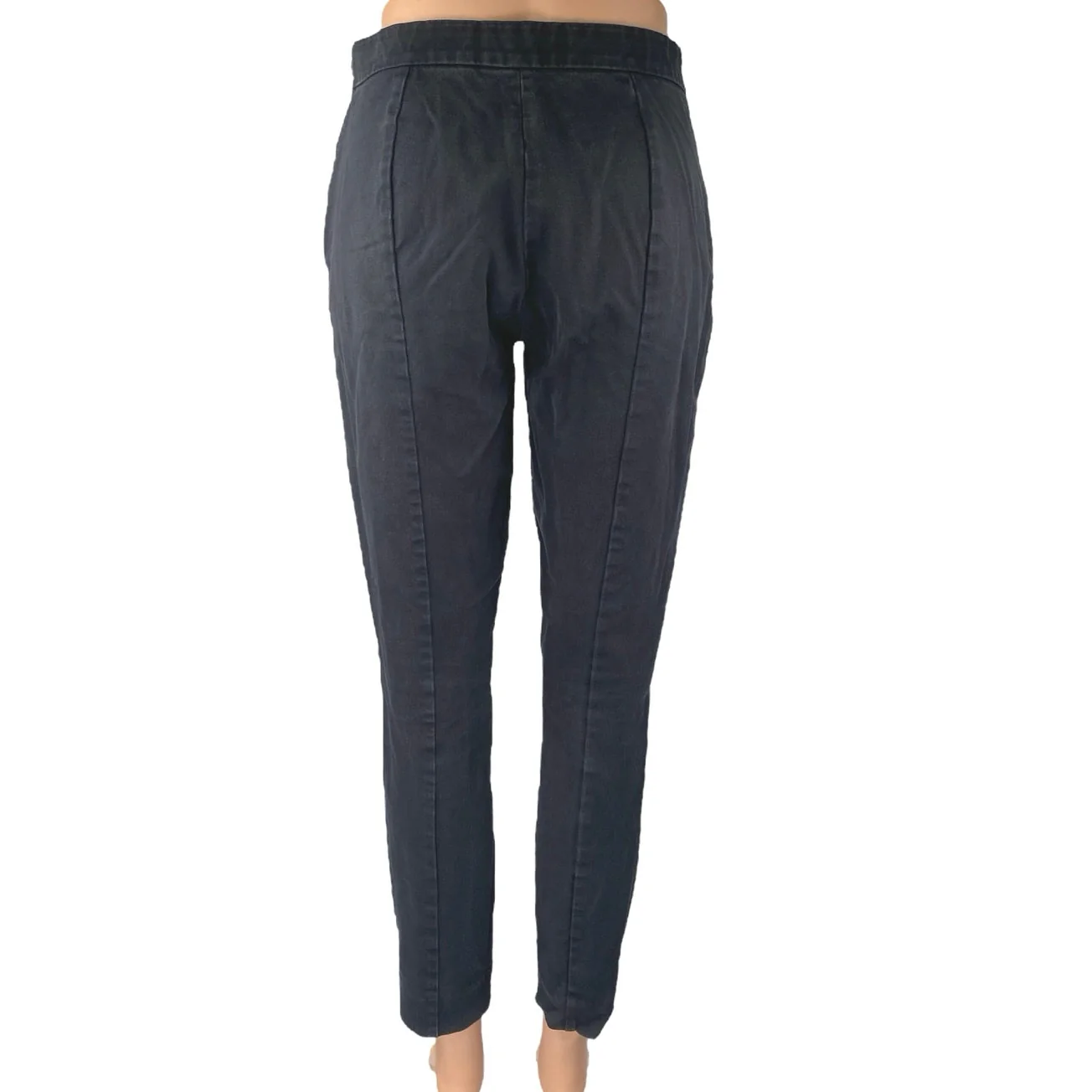 Everlane Women's Black Mid Rise Zip Slim Cotton Skinny Trousers Pants Size 2 - Image 3