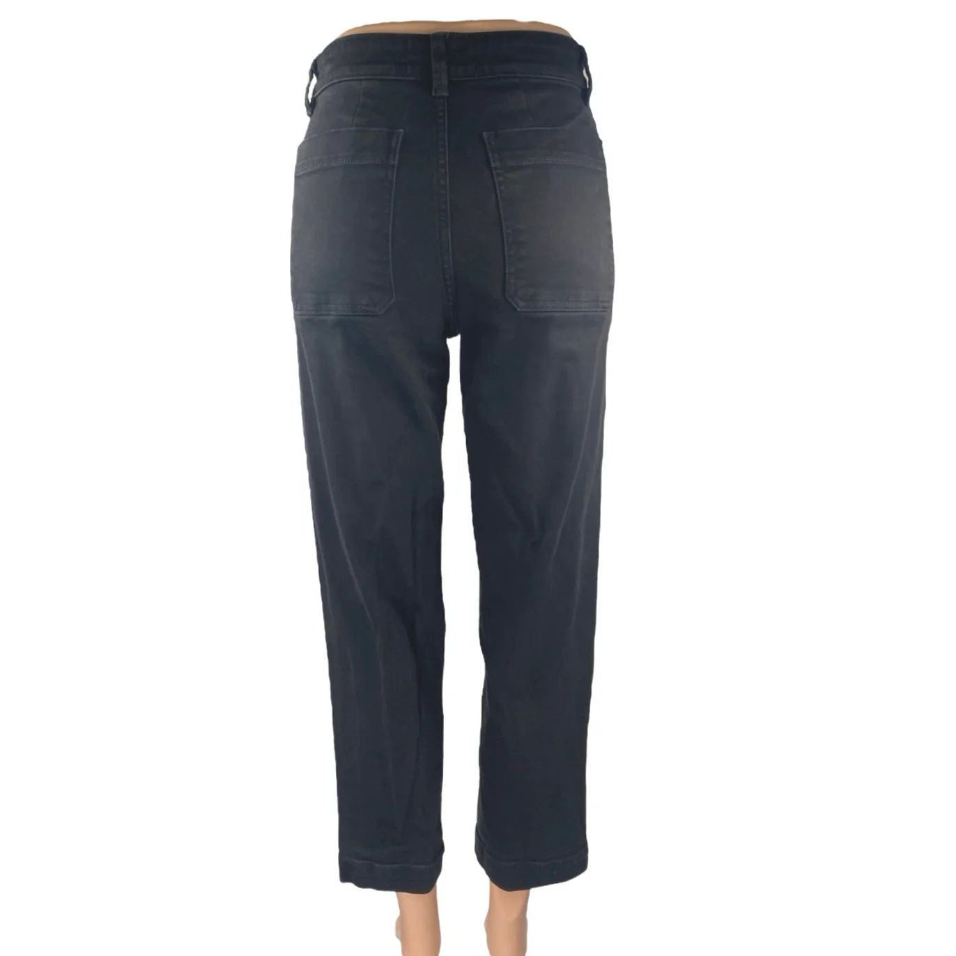 Everlane Women's Black Straight Wide Leg High Waist Denim Jeans Pants Size 0 - Image 3