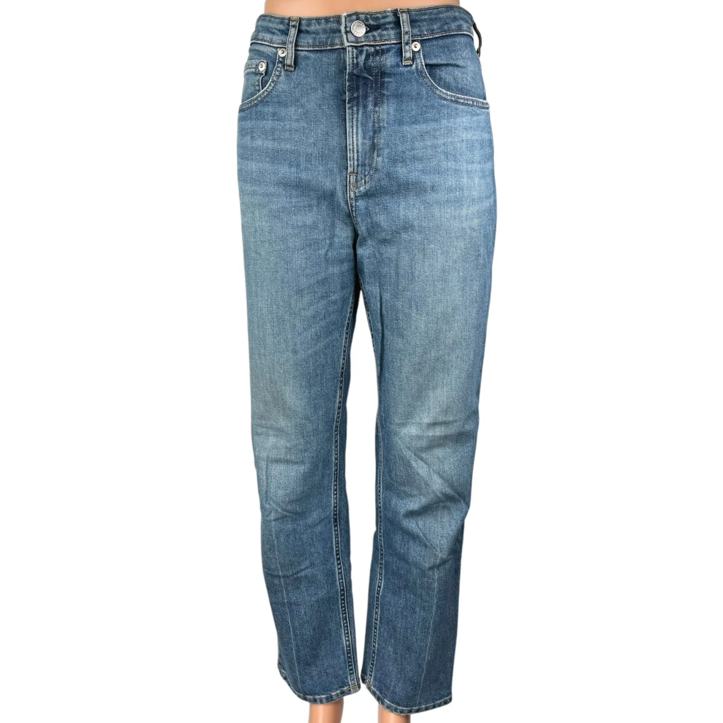 Everlane Women's Blue High Rise Medium Wash Straight Denim Jeans Size 28