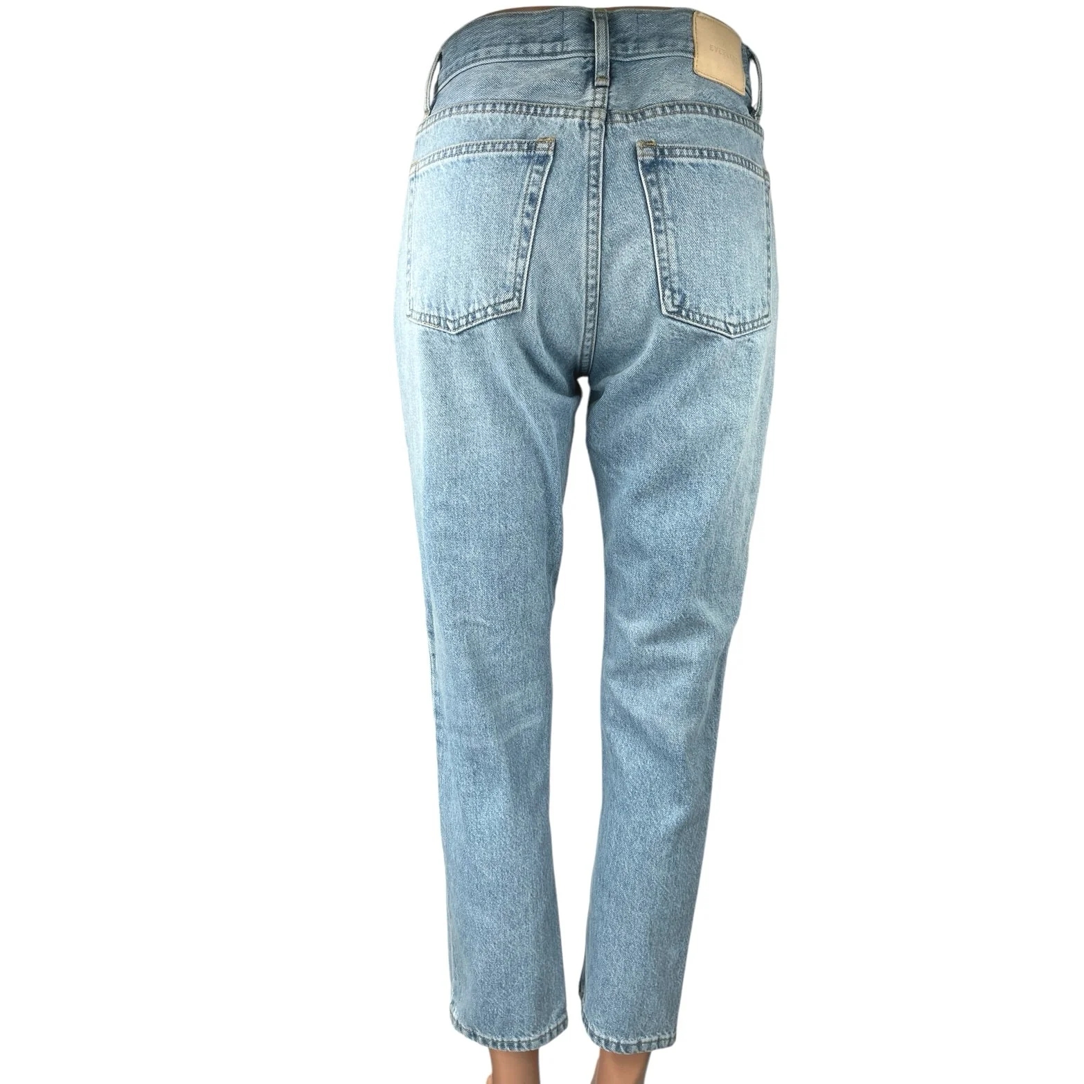 Everlane Women's Blue The 90s Cheeky Light Wash Cropped Straight Denim Jeans 25 - Image 3