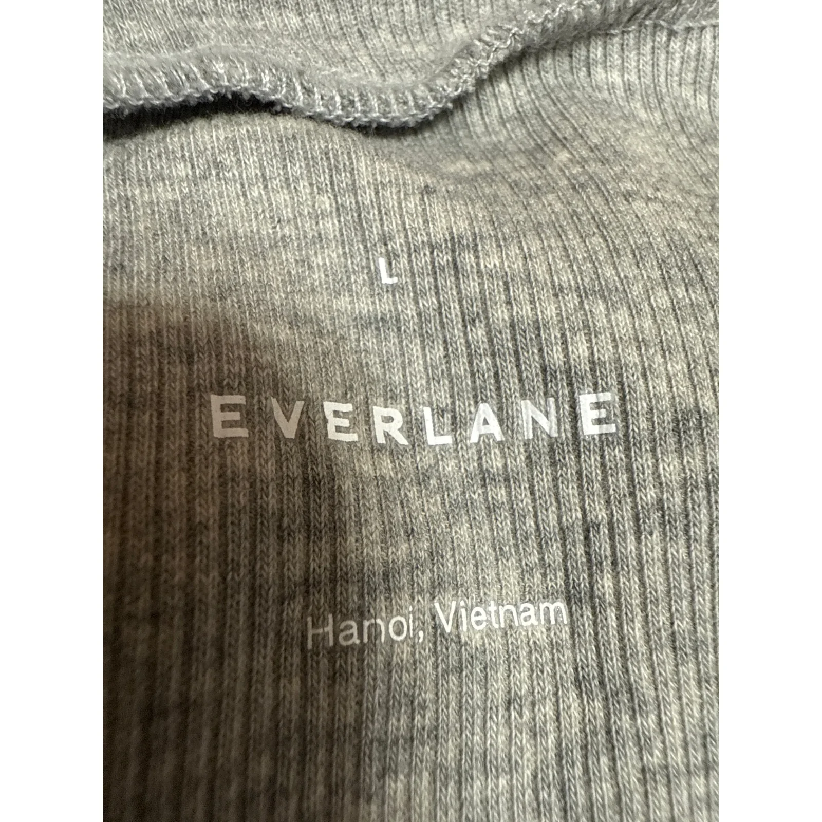Everlane Women's Gray Rib Knit Turtleneck Long Sleeve Sweatshirt Sweater Top L - Image 3