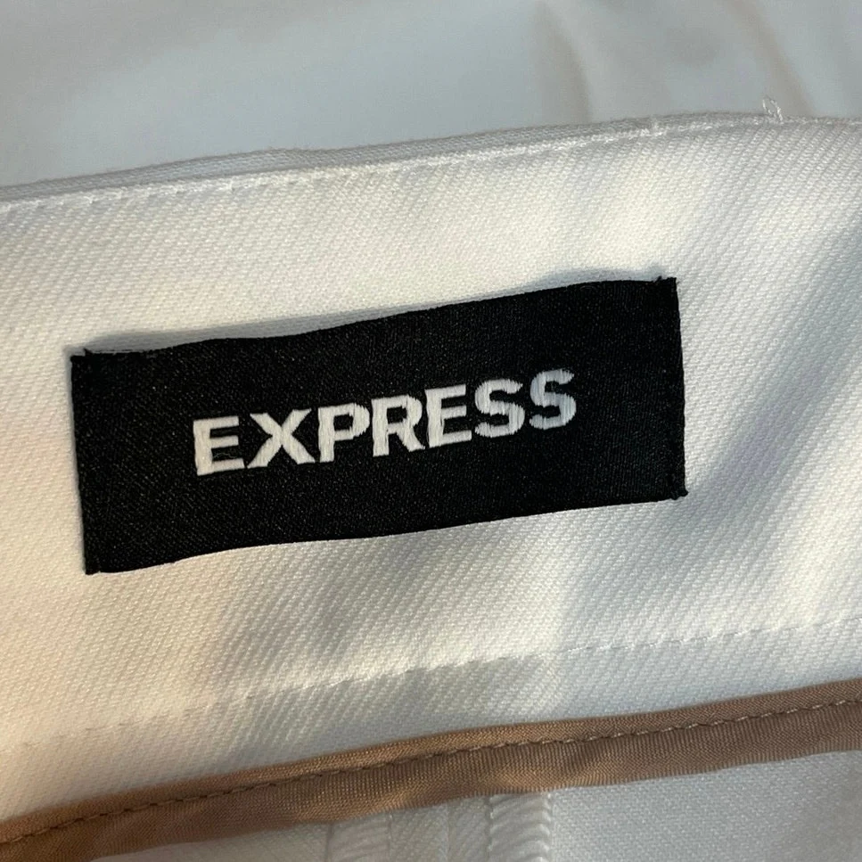 Express Ankle Super High Rise White Belted Tapered Ankle Trousers Pants Size 4 - Image 5