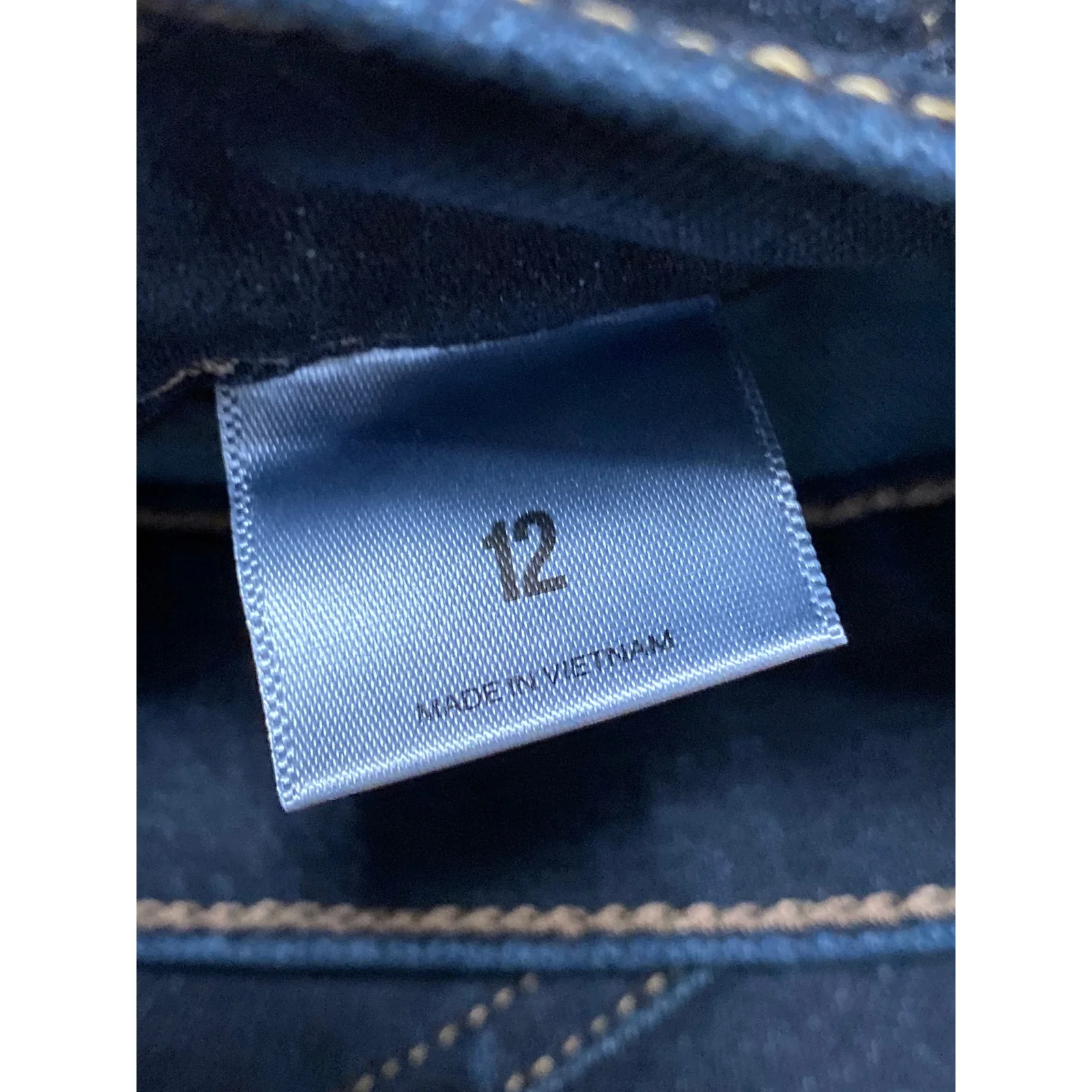 Express Blue High Waisted Front Slit Midi Cargo A-line Denim Jeans Skirt Size 12 - Image 4