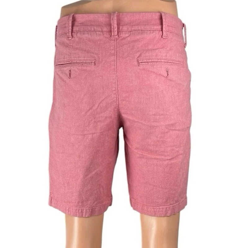 Express Classic At The Knee Men's Red Stretch Golf Chino Bermuda Shorts Size 32 - Image 4
