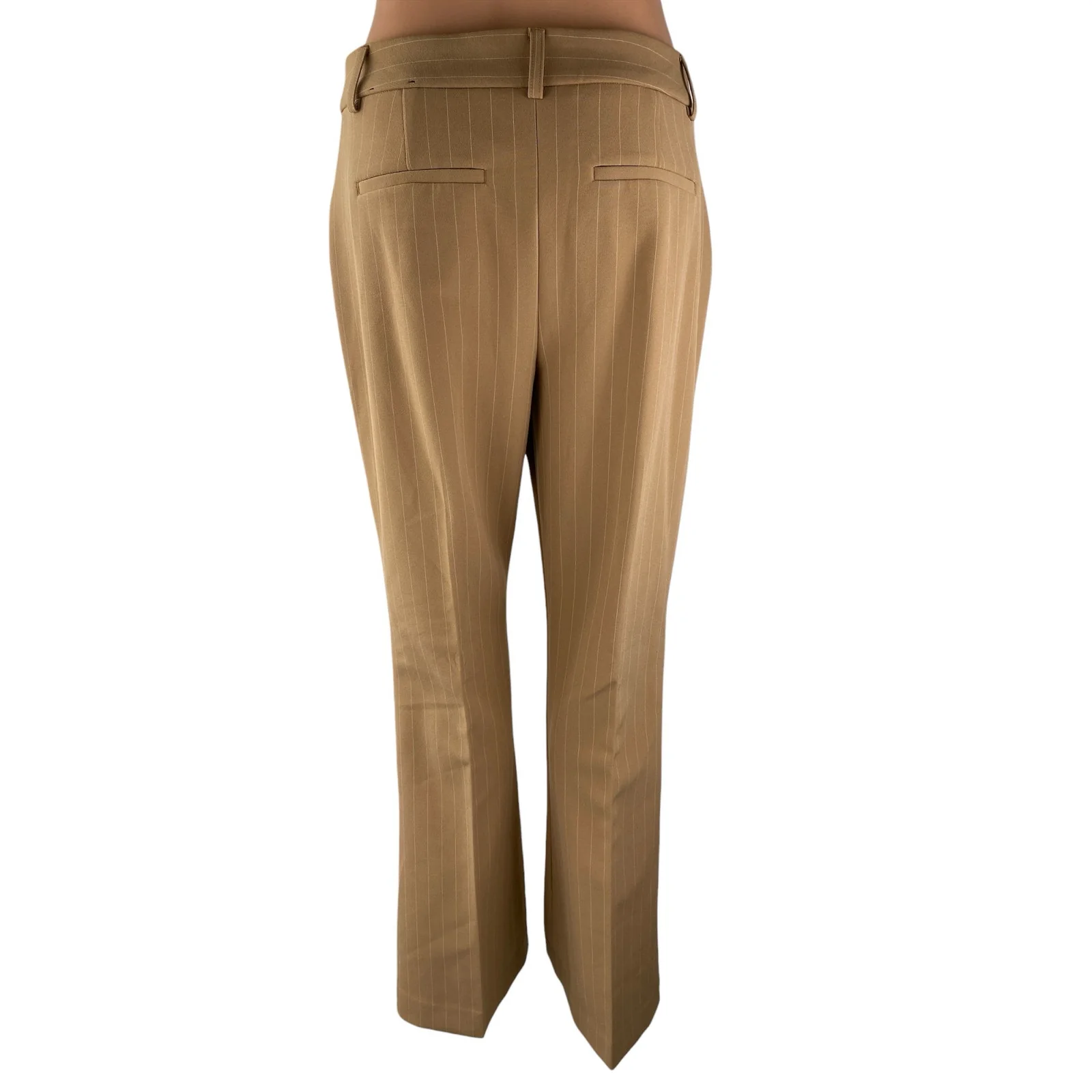 Express Editor Women's Tan Beige Khaki High Rise Flare Trousers Pants Size 6 - Image 2