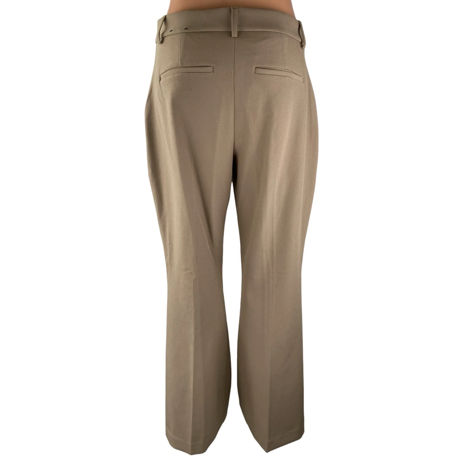 Express Editor Women's Tan Beige Khaki High Rise Flare Trousers Pants Size S - Image 2