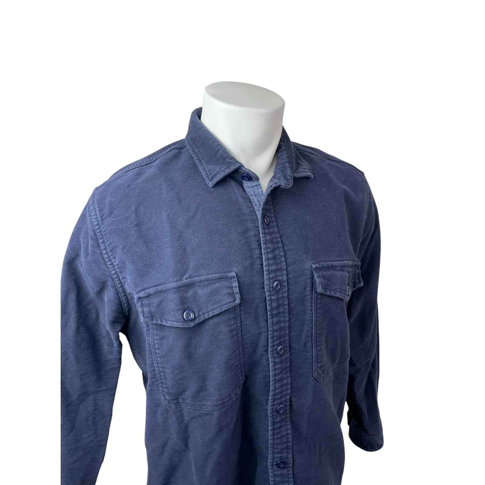 Express Men's Navy Blue Long Sleeve Chest Pocket Button Down Shirt Top Size XL - Image 2
