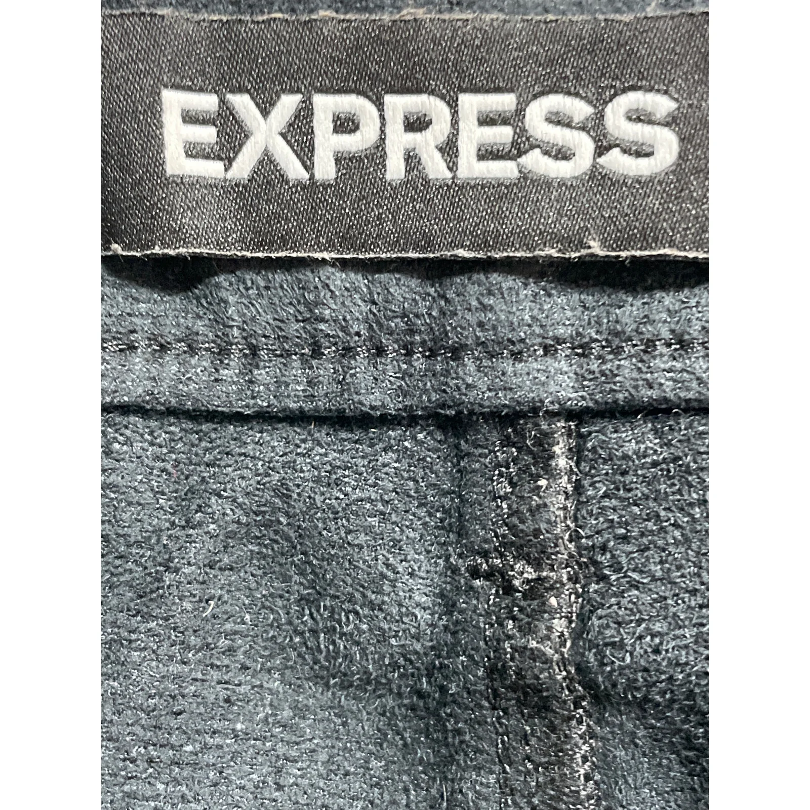 Express Women's Black Faux Vegan Leather High Rise Straight Trouser Pants Size 4 - Image 5